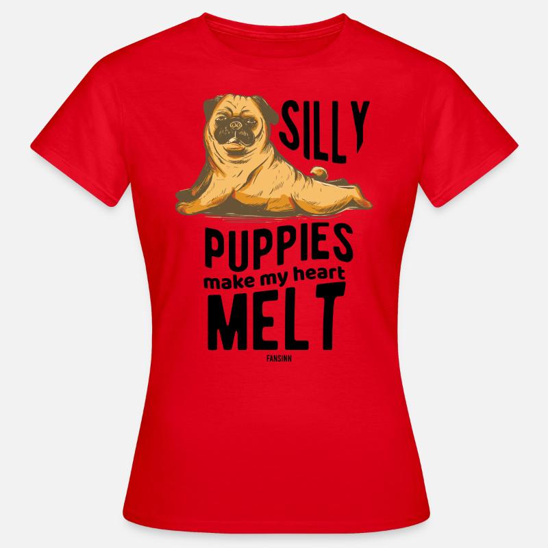 Hund Design - Dame-T-shirt - rød
