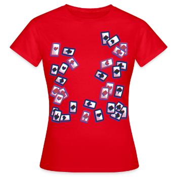 Jeu de cartes à jouer jeu de cartes Jeu de société - T-shirt Femme - rouge - Devant - AI Model Female 172 dark (172cm)