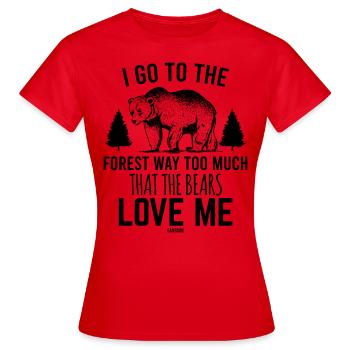 Forest Nature Recreation Landscape - Women's T-Shirt - red - Front - AI Model Female 172 dark (172cm)