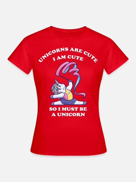 Sports rythmiques Gymnastique Licorne Filles - T-shirt Femme - rouge