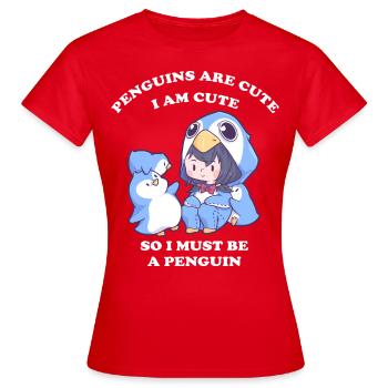 Joli costume de pingouin - T-shirt Femme - rouge - Devant - AI Model Female 172 dark (172cm)