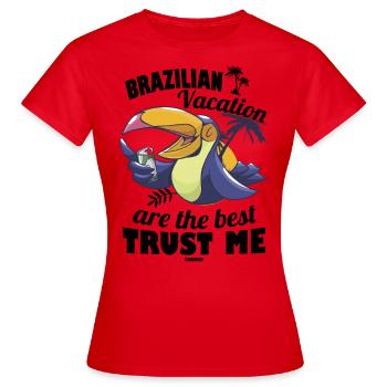 Brazil - Women's T-Shirt - red - Front - AI Model Female 172 dark (172cm)