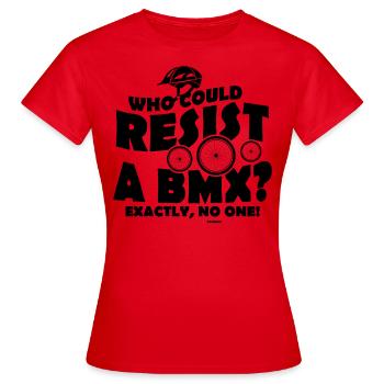 BMX Fahrrad Freestyle Halfpipe Geschenk - Frauen T-Shirt - Rot - Vorne - AI Model Female 172 dark (172cm)