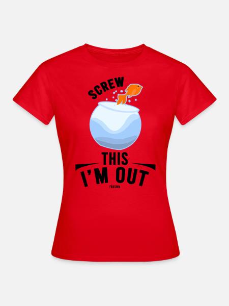 Goldfisch im Fischglas - Frauen T-Shirt - Rot