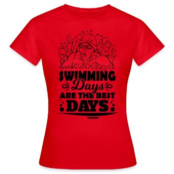 Schwimmen Bademeister Schwimmkurs Freibad Geschenk - Frauen T-Shirt - Rot - Vorne - AI Model Female 172 dark (172cm)