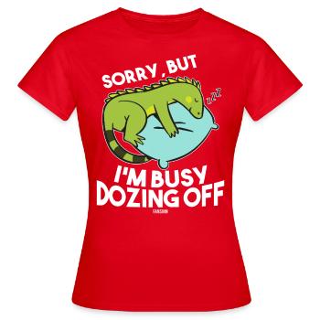 Leguan - Frauen T-Shirt - Rot - Vorne - AI Model Female 172 dark (172cm)
