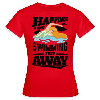 Schwimmen - Frauen T-Shirt - Rot - Vorne - AI Model Female 172 dark (172cm)