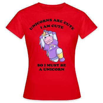 sportliches Einhorn - Frauen T-Shirt - Rot - Vorne - AI Model Female 172 dark (172cm)