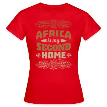 Afrika ist meine zweite Heimat - Frauen T-Shirt - Rot - Vorne - AI Model Female 172 dark (172cm)