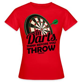 Fléchette en Bullseye sur le jeu de fléchettes - T-shirt Femme - rouge - Devant - AI Model Female 172 dark (172cm)