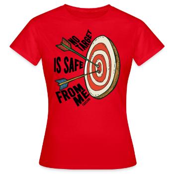 Tireur Target Bow et Arrow Sport - T-shirt Femme - rouge - Devant - AI Model Female 172 dark (172cm)