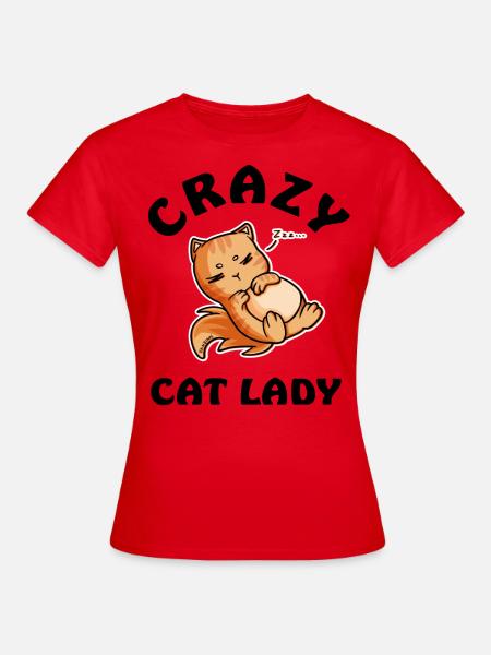 Crazy Cat Lady - Frauen T-Shirt - Rot
