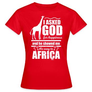 Afrique - T-shirt Femme - rouge - Devant - AI Model Female 172 dark (172cm)
