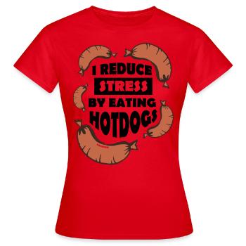Sausage Hotdog Snack Eat Hunger - Women's T-Shirt - red - Front - AI Model Female 172 dark (172cm)