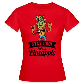Ananas frais - T-shirt Femme - rouge - Devant - AI Model Female 172 dark (172cm)
