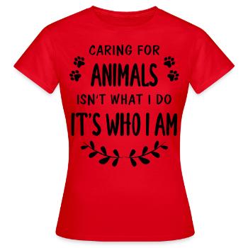 Fürsorge für Tiere Tierschutz Tierpfleger - Frauen T-Shirt - Rot - Vorne - AI Model Female 172 dark (172cm)