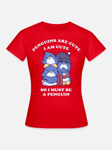 Pinguin Freunde am Südpol - Frauen T-Shirt - Rot