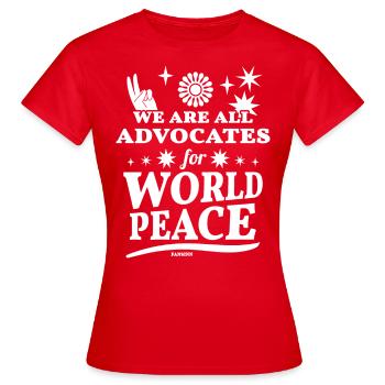 Mouvement pour la paix Amour positif Protection du climat - T-shirt Femme - rouge - Devant - AI Model Female 172 dark (172cm)