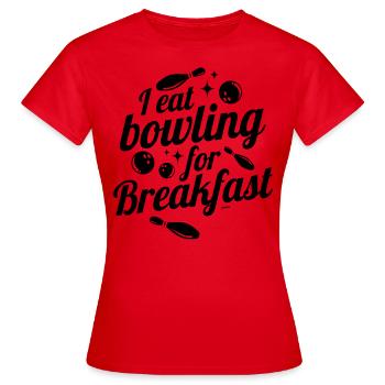 Bowling Kegeln Strike Spare Hobby Verein - Frauen T-Shirt - Rot - Vorne - AI Model Female 172 dark (172cm)