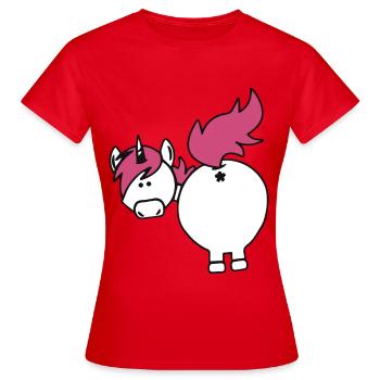 einhorn hintern - Frauen T-Shirt - Rot - Vorne - AI Model Female 172 dark (172cm)