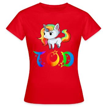 Einhorn Tod - Frauen T-Shirt - Rot - Vorne - AI Model Female 172 dark (172cm)