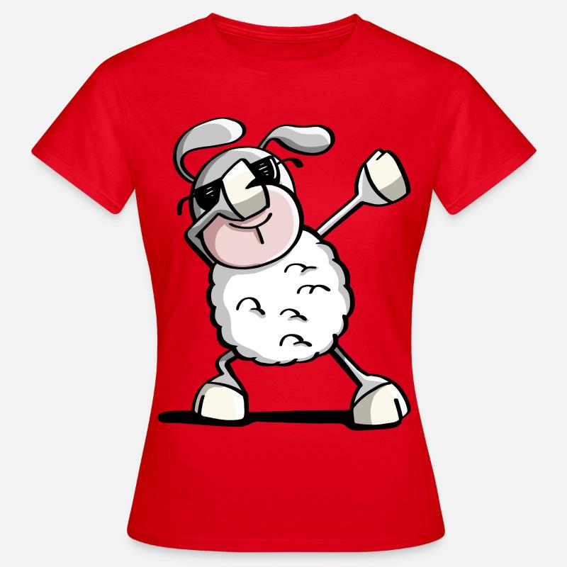 Funny Dab Dance Sheep - Dabbing Sheep - Sheep - Women's T-Shirt - red