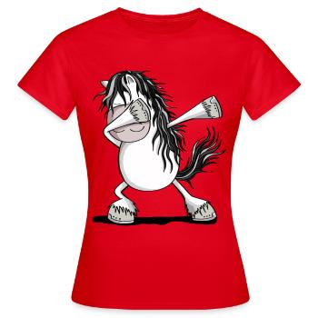 Cool Dab Dance Cheval Cheval Dabbing Pony Fun - T-shirt Femme - rouge - Devant - AI Model Female 172 dark (172cm)