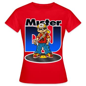Mister DJ cartoon - T-shirt Femme - rouge - Devant - AI Model Female 172 dark (172cm)
