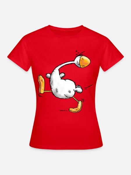 Laufente Erna - Ente - Frauen T-Shirt - Rot