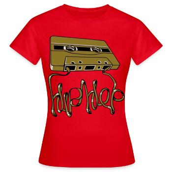 Cassette audio Hip-hop - T-shirt Femme - rouge - Devant - AI Model Female 172 dark (172cm)