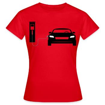 Station de recharge - T-shirt Femme - rouge - Devant - AI Model Female 172 dark (172cm)