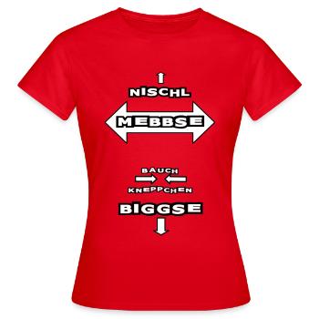 l’anatomie féminine en saxon - T-shirt Femme - rouge - Devant - AI Model Female 172 dark (172cm)
