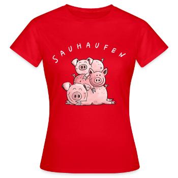 Little Booze I Fun Shirt Porc Animaux - T-shirt Femme - rouge - Devant - AI Model Female 172 dark (172cm)