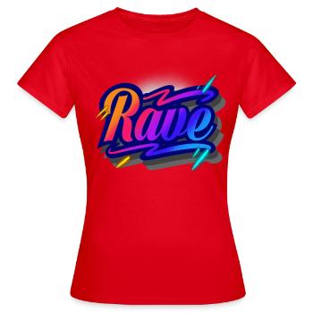 Rave - T-shirt Femme - rouge - Devant - AI Model Female 172 dark (172cm)