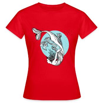 meerjungfrau Nixe illustration mädchen Wasser lol - Frauen T-Shirt - Rot - Vorne - AI Model Female 172 dark (172cm)