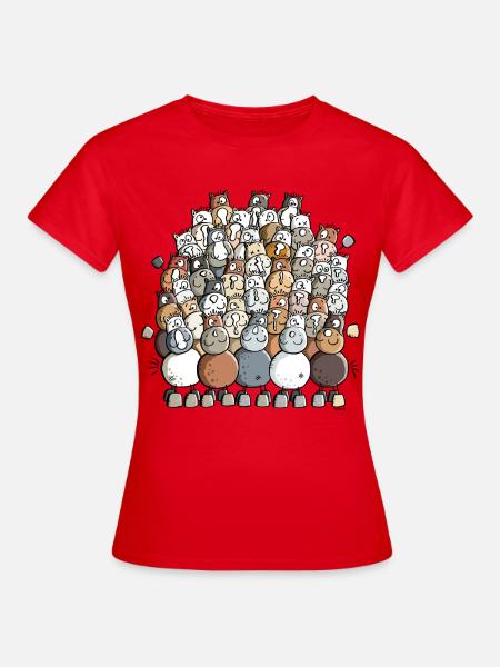 Bunter Pferdehaufen - Pferde - Frauen T-Shirt - Rot