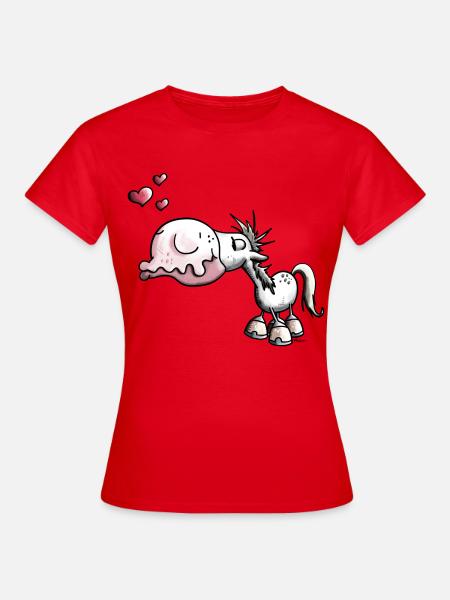 Pferdekuss - Frauen T-Shirt - Rot