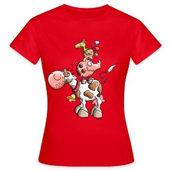 Ferme Animal - T-shirt Femme - rouge - Devant - AI Model Female 172 dark (172cm)