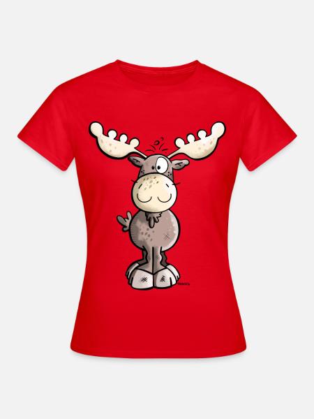 Süßes Elchlein - Frauen T-Shirt - Rot