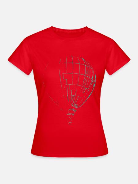 Teal Netz-Luftballon Grafik - Frauen T-Shirt - Rot