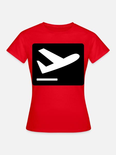 Flugzeug beim Starten - Frauen T-Shirt - Rot