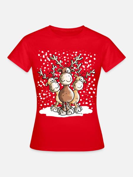 Elch Friends - Frauen T-Shirt - Rot