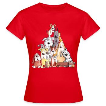 Mega Dog Puppy I Funny Dog Motif I Dog - Women's T-Shirt - red - Front - AI Model Female 172 dark (172cm)