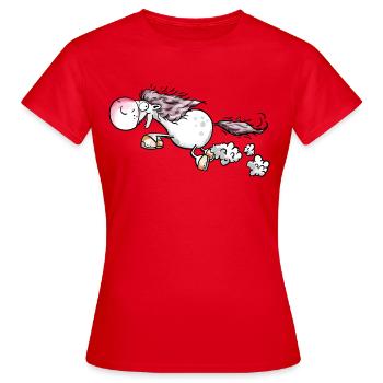 Pferd gibt Vollgas - Frauen T-Shirt - Rot - Vorne - AI Model Female 172 dark (172cm)