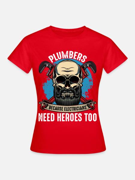 Klempnerhelden Skull Motiv - Frauen T-Shirt - Rot