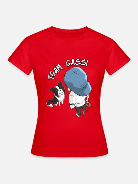 Team Gassi Cartoon Design - Frauen T-Shirt - Rot