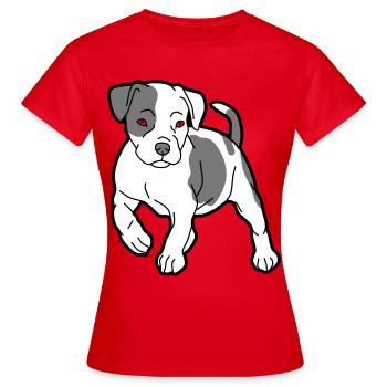 chien - T-shirt Femme - rouge - Devant - AI Model Female 172 dark (172cm)