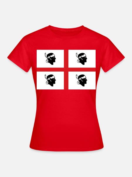 Aufkleber Flagge von Sardinien Flagge Sardinien Aufkleber - Frauen T-Shirt - Rot