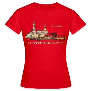 Dresde - T-shirt Femme - rouge - Devant - AI Model Female 172 dark (172cm)