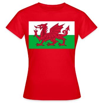 Aufkleber Flagge von Wales Aufkleber Wales Aufkleber - Frauen T-Shirt - Rot - Vorne - AI Model Female 172 dark (172cm)